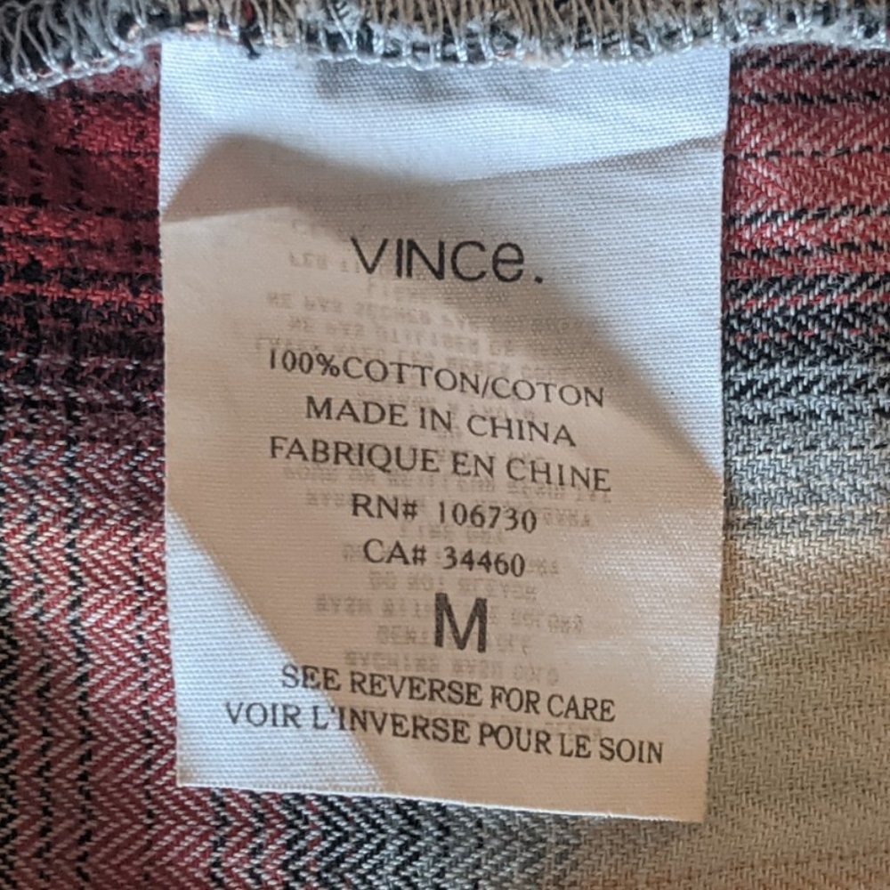 Vince Plaid Button-Down Blouse - Medium - image 8